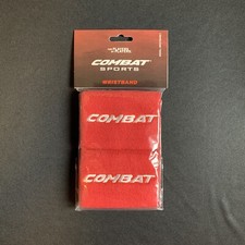 Combat Sports Absorbent Athletic Wristbands Pair Red 2 1/2 Baseball Softball