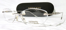 Tiffany Lunettes, Italy NEW T790 Eyewear 52-17 23 kt White gold plated eyeglass