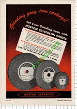 Norton Company Worcester Massachusetts / William Powell Co Advert - 1948 Cutting