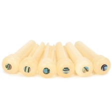 6PCS Guitar Pin String Peg Unbleached Bone Abalone shell Dot Luthier Bridge