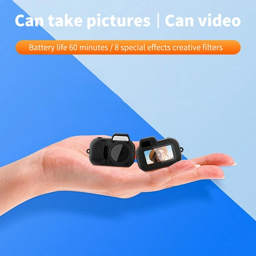 Llavero retro negro cámara mejorada 1080P HD mini cámara DV para estudiantes niños - Imagen 3 de 13