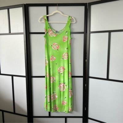 46it POI by Krizia Made In Italy Sheer Neon Green Rose Print Viscose Maxi Dress | eBay 46it POI by Krizia Made In Italy Sheer Neon Green Rose Print Viscose Maxi Dress | eBay