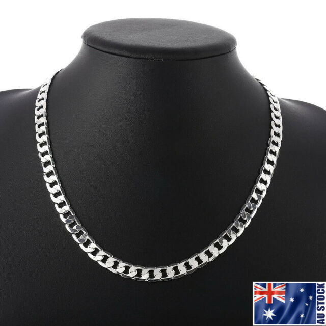 Wholesale 925 Sterling Silver Filled 8MM Classic Curb Necklace Chain Stunning Wholesale 925 Sterling Silver Filled 8MM Classic Curb Necklace Chain Stunning