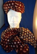 Wedding Pagri Hat Turban 7  Red And Gold Size Medium