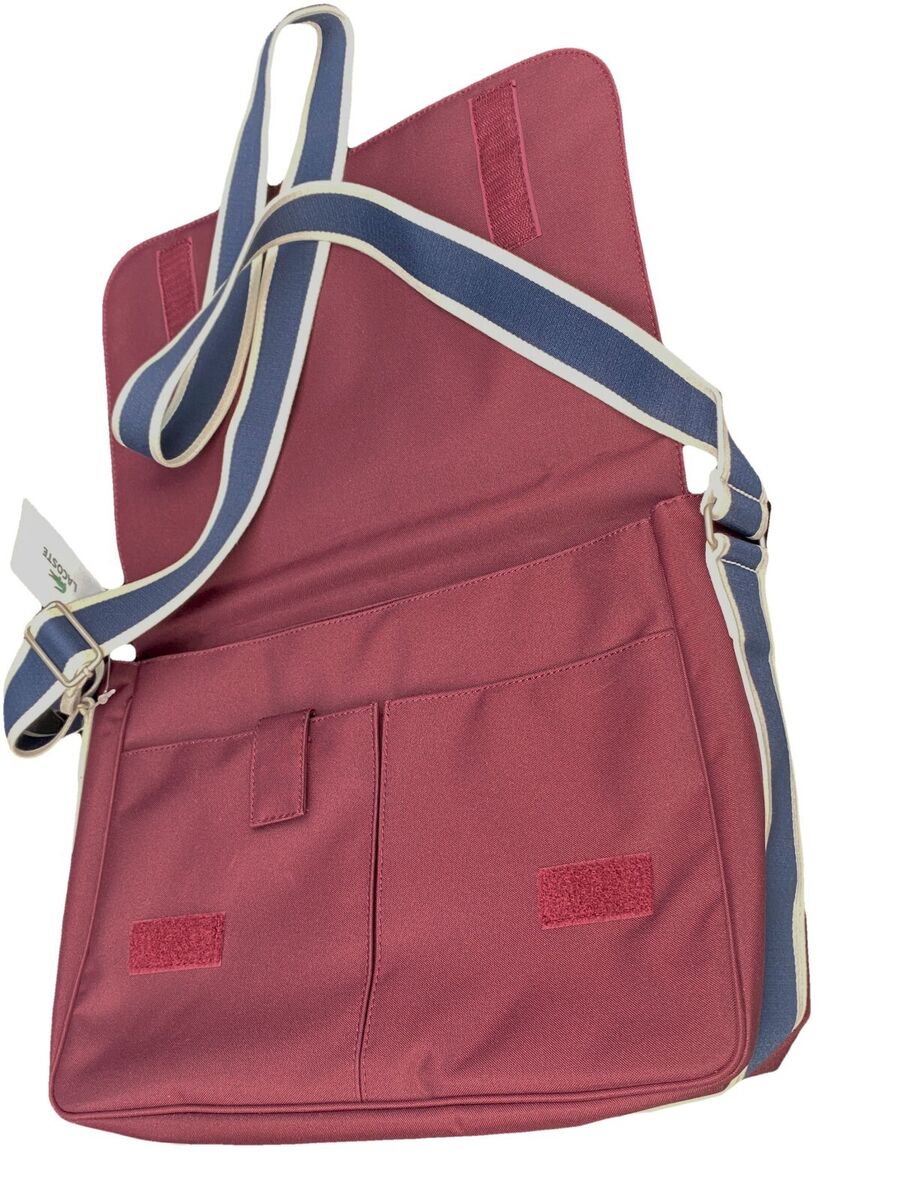 LACOSTE MESSENGER BAG Medium Vintage L71 Casual 8 Wine NEW LACOSTE MESSENGER BAG Medium Vintage L71 Casual 8 Wine NEW