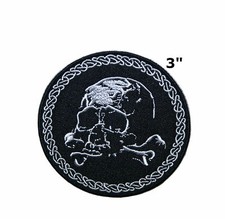 Skull and Crossbones Patch Embroidered Iron-on Tactical Morale Military Biker
