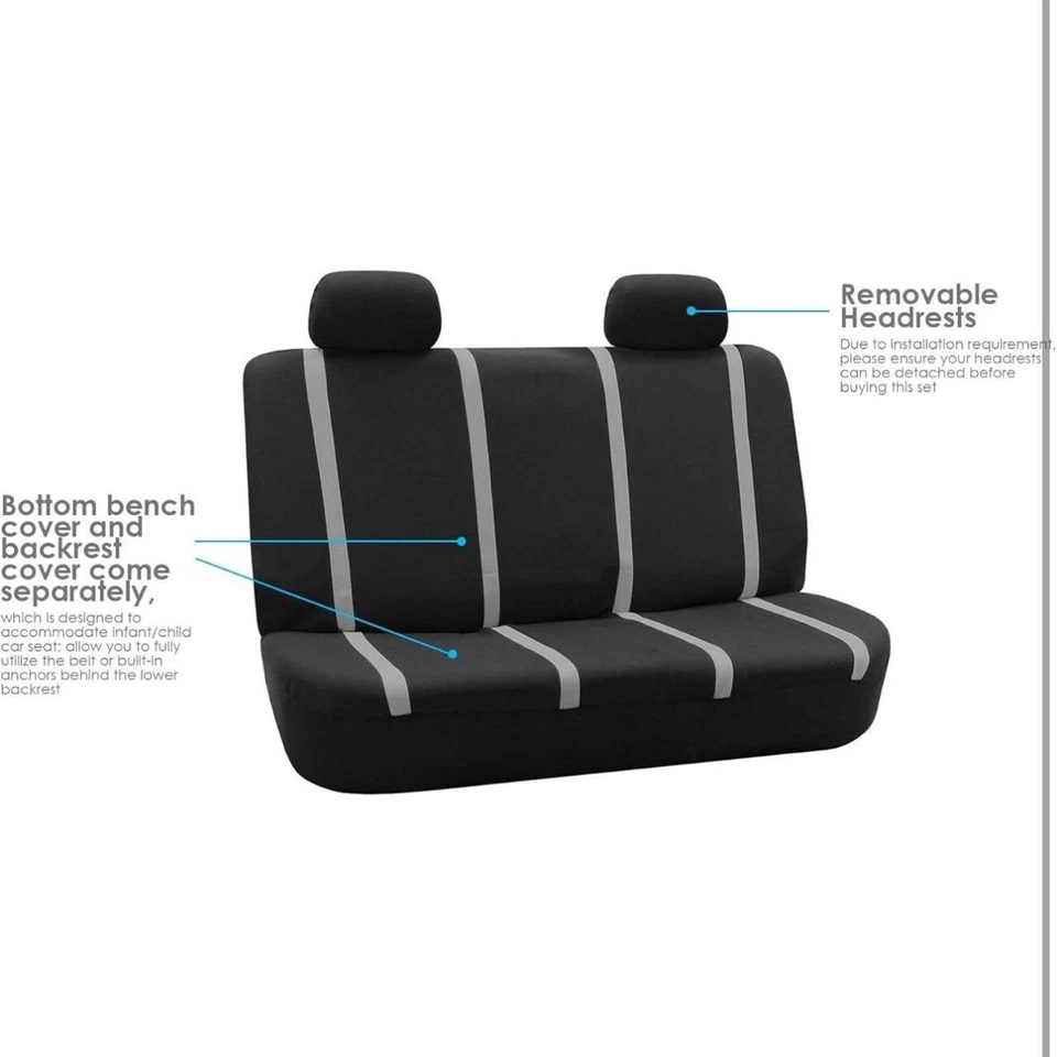 For All Maserati Gray Lines Seat Covers High Quality Cushioned Perfect Fit - Image 3 of 4