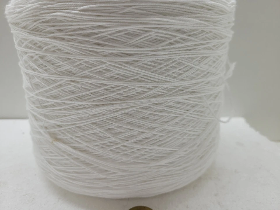 Wolle NaturGarn Stricken & häkeln|Kone 100% baumwolle  weiss 1kg reinweiss 4000m - Bild 3 von 4