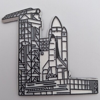 Vintage NASA Space Shuttle Launch Platform Fridge Magnet Retro Souvenir Florida