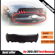 Fit For 2015 2016 2017 Ford Mustang Primed W/radar holes Rear Bumper Cover