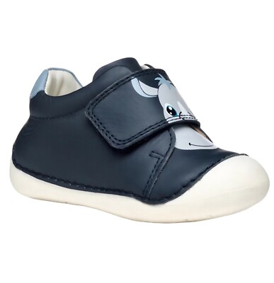 Geox B Tutim Jungen First Steps Schuhe in Navy mit Nashorn Aufkleber