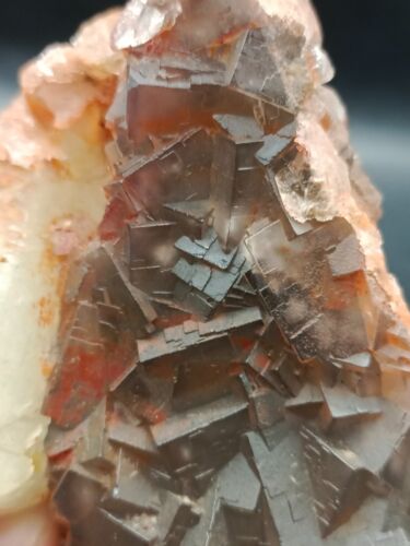 360g Natural Fluorite Mineral Specimen Rare Dual Sided With Calcite Crystal - Picture 2 of 24
