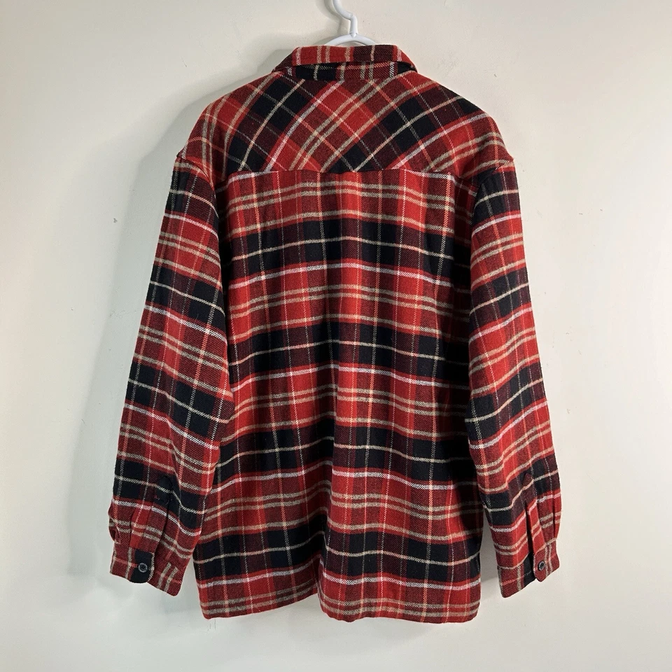 Pineapple Connection Sherpa Forrado Vellón Cuadros Rojo Camisa Chaqueta Para Hombres Talla M Acogedora Foto 3 de 4