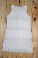 J Crew Shift Dress 2 Ivory Embroidered Lace Pique Striped  Bridal Preppy