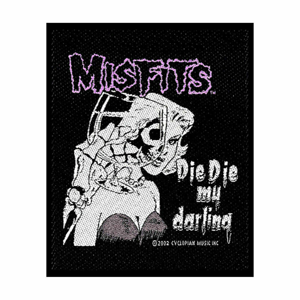Patch Broderie Misfits - Crâne Blanc Licencié - Tissé En Polyester, à Coudre Sur Veste, Sac, Etc.