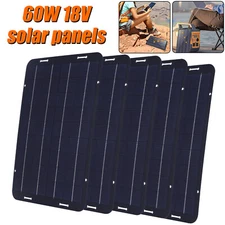60W 18V Portable Solar Panel Kits for Boat RV Car Camping w/ USB & Car Charger