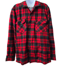 Vintage 60s Pendleton Board Shirt M Men Wool Tartan Robertson Plaid Red Green
