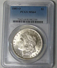 PCGS MS64 1885-O Morgan Silver Dollar New Orleans Mint #81982259