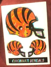 Vintage 1980 Cincinnati Bengals Prismatic Team Helmet Stickers-Banner