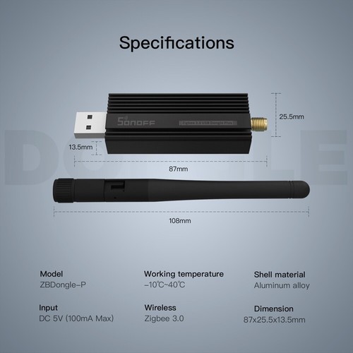 SONOFF Zigbee3.0 USB ZBDongle-P TI CC2652P Universal gateway SMA Schnittstelle - Afbeelding 6 van 12
