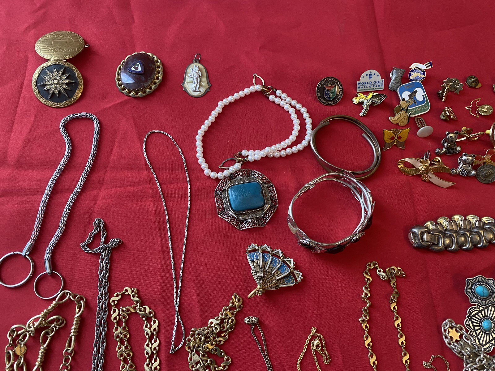 Vtg Mixed Jewelry lot Necklaces Pins Bracelets Earrings Cuff Links eBay