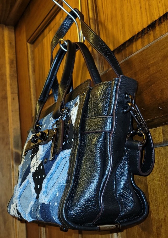 COACH SWAGGER PATCHWORK CARRYALL MULTI-COLOR SATC… - image 4