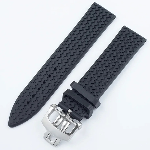 Correa de reloj de silicona de goma negra de 23 mm para Chopard Mille Miglia Gran Turismo XL - Imagen 8 de 14
