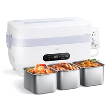 110V Plug-in Multi-Function Electric Cooling Lunch Box with 5.5-Cup Automatic...
