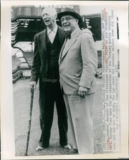 1955 Fort Myers Florida Branch Rickey Connie Mack Meeting Wirephoto 8x10