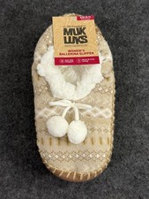 Muk Luks Women's Fair Isle Non-Slip Ballerina Slippers S / M 5-7 Warm  Cozy