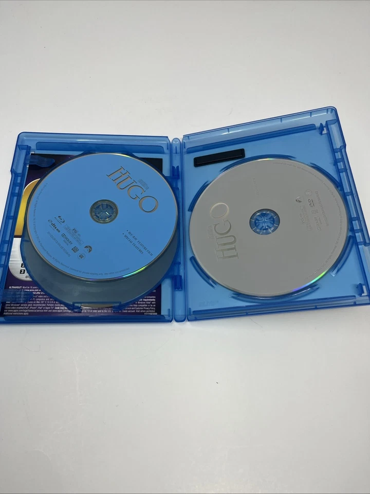 Hugo 3D (Blu-ray/3D/DVD), 3-Disc Set) w/Complete w/ Slipcover Tested Works Great - Image 4 of 4