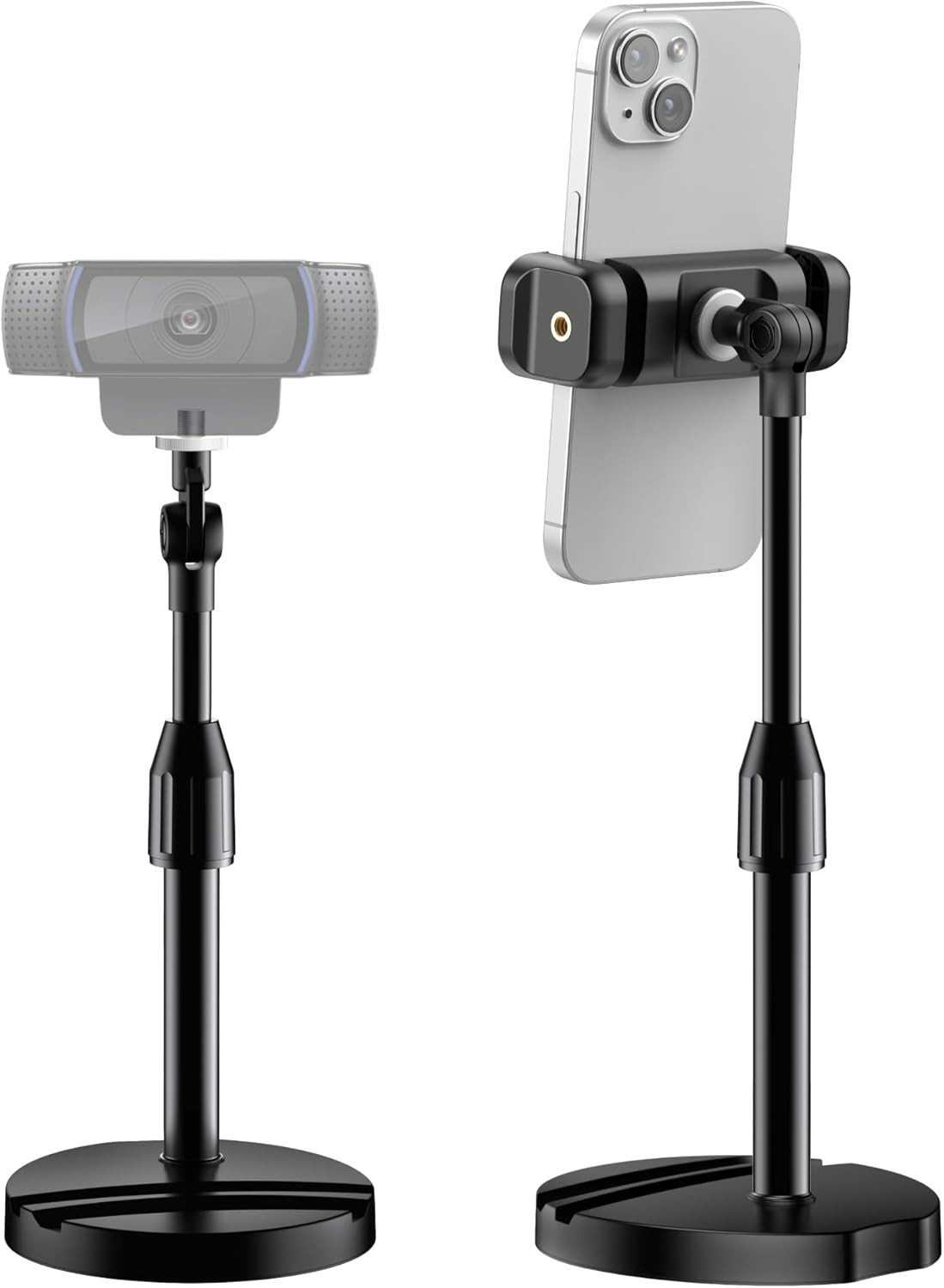 Webcam Mount Telescopic Stand with Black for Desk Table Recording-image