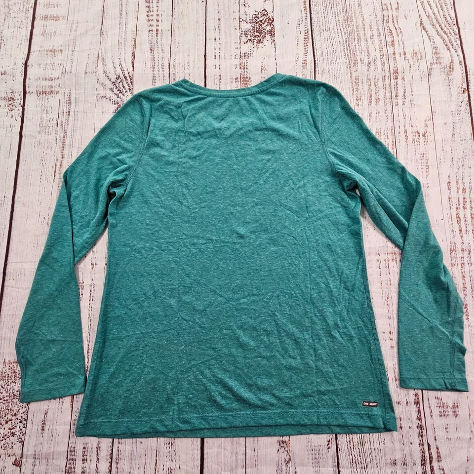 Camiseta para mujer Dasnkin Now semi-ajustada verde manga larga mezcla de algodón L Foto 2 de 4