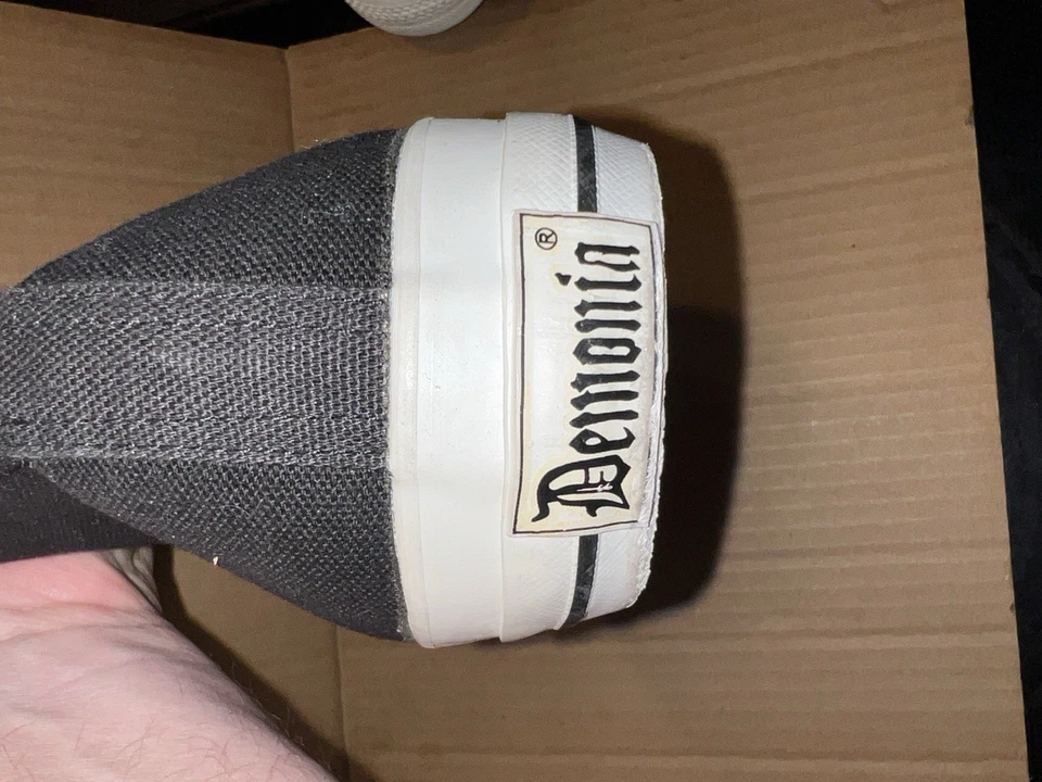 Zapatos Demonia Tenis Deviant 201 Gótico Punk Parte Superior Alta Cremallera Con Cordones Para Hombres 11 Foto 4 de 4