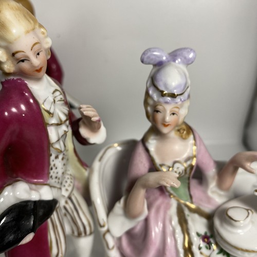 Courting Couple Figurines Tea Party Decor Vintage Mirrored Pair BB16 - Picture 12 of 24