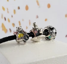 Set of 3 New Pandora Alice In Wonderland Teacup and White Rabbit Authentic charm