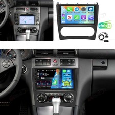 DAB+ Android 15 Autoradio GPS Navi Carplay F&uuml;r Mercedes Benz C-Klasse 2004-2006