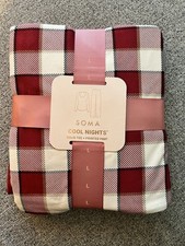 SOMA Women  s SZ Large Red Plaid Long Sleeve 2 Piece Cool Nights Pajama Set NWT