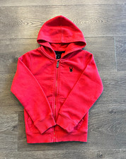 Spyder Boys Red Full Zip Fleece Hoodie Logo Long Sleeve Size 6