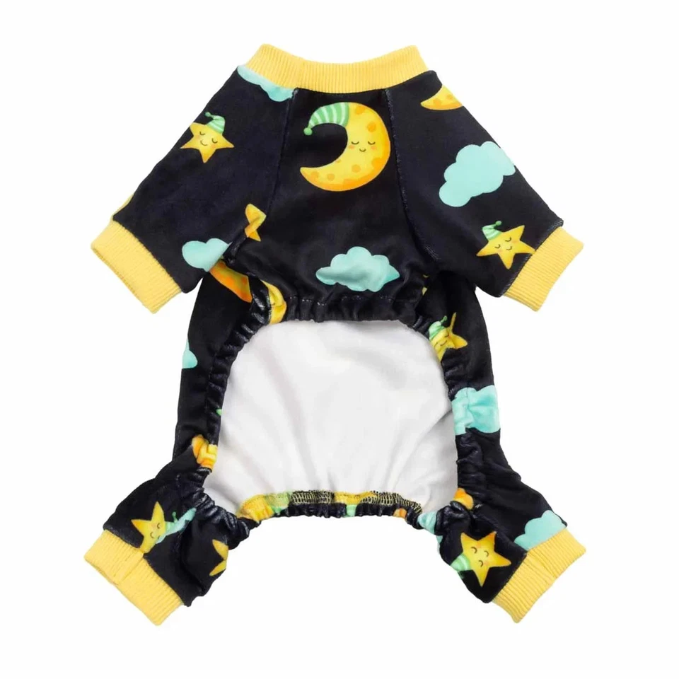Dog Pajamas FitWarm Moon & Stars Sleepytime Soft Velvet New Size XS S M L - Image 3 of 4
