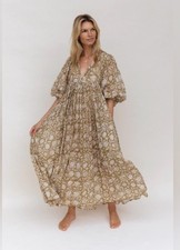 DAUGHTERS OF INDIA Sz XL Olive Green Maxi Kyra Dress