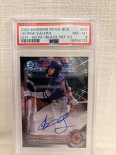 2022 Bowman Mega Box Chrome Black Mojo Autographs George Valera 1/1 💎 Guardians