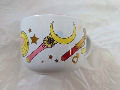 Sailor Moon White Ceramic Latte Mugs 12oz Set of 2 - NEW