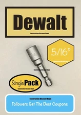 One Pack  5/16" Nut Driver Bit Set DEWALT TOUGH GRIP  IMPACT READY NEW 1