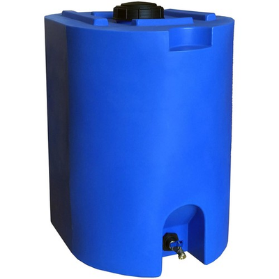 #ad WaterPrepared 55 Gal Stackable Design Utility Water Tank with Large Cap Blue $194.00