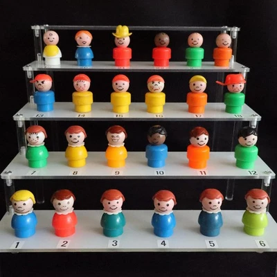 Figurines Fisher Price vintage pour enfants, garçon et fille, en bois et... - Photo 1/4