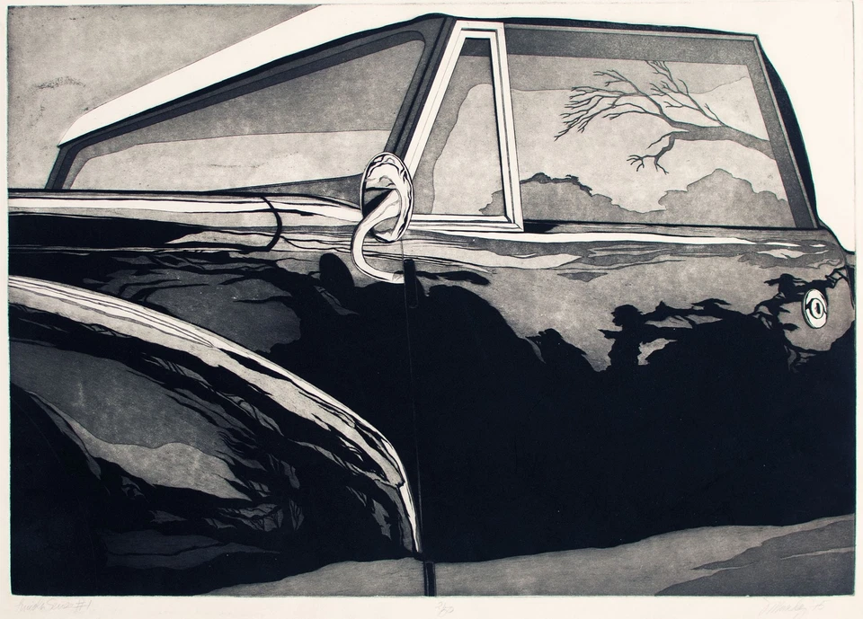 Charles Munday Pop Art Auto Series #1 Amerika sign Druck 1975 2/50 Großformat - Bild 3 von 3