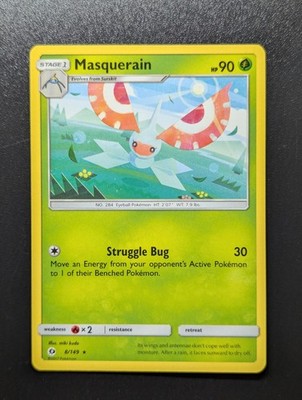 Masquerain Regular Rare SM Base Set 8/149 NM
