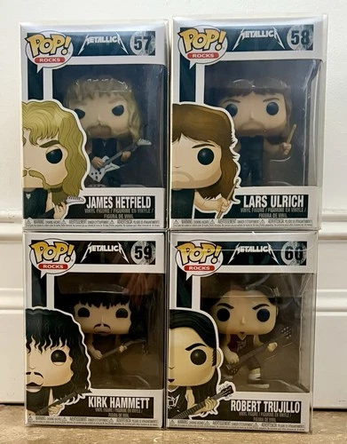 Funko Pop! Rocks Metallica James Lars Kirk Robert Vinyl Figures Set 2017
