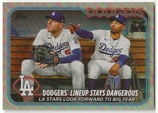 2024 Topps FREDDIE FREEMAN MOOKIE BETTS Insert RAINBOW FOIL Parallel Card DODGER